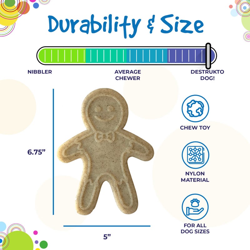 SodaPup Gingerbread Man â€“ Durable Dog Chew Toy Made in USA from Non-Toxic, Pet Safe, Food Safe Nylon Material for Mental Stimulation, Clean Teeth, Fresh Breath, Problem Chewing, Calm Nerves, & More - Image 5